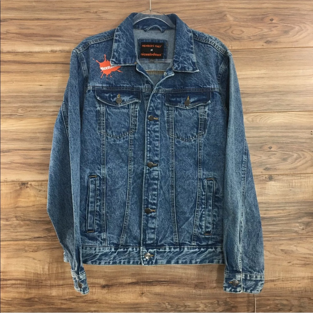 Members Only Nickelodeon Rugrats Hey Arnold Cat Dog Denim Jacket Size XL New